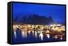 Reine Waterfront, Moskenesoy, Lofoten Islands, Norway, Scandinavia, Europe-Christian Kober-Framed Stretched Canvas