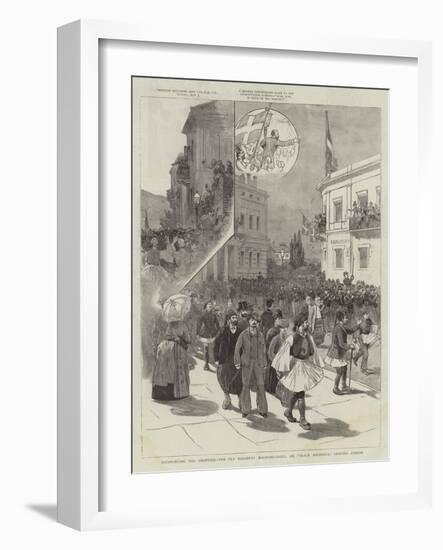 Reinforcing the Frontier, the Pet Regiment Mavromichaeli, or Black Michaels, Leaving Athens-null-Framed Giclee Print