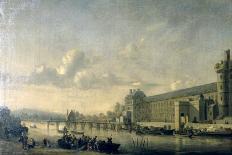View of the Seine with the South Facade of the Louvre Gallery, Paris, 1660-Reinier Zeeman-Framed Stretched Canvas