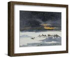 Reitende Indianer Im Schneesturm-Frank Buchser-Framed Giclee Print