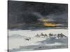 Reitende Indianer Im Schneesturm-Frank Buchser-Stretched Canvas