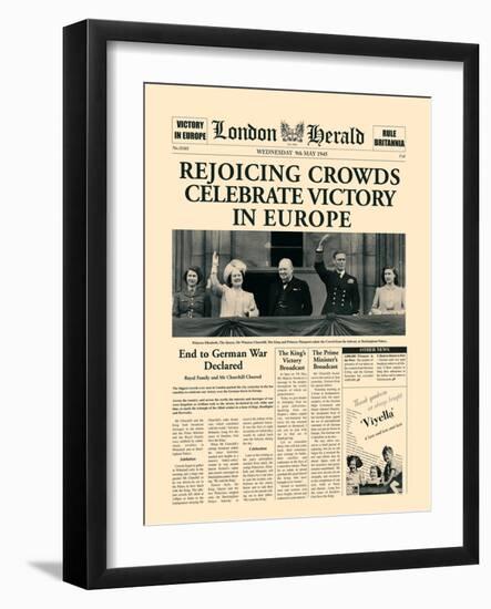 Rejoicing Crowds Celebrate Victory-The Vintage Collection-Framed Art Print