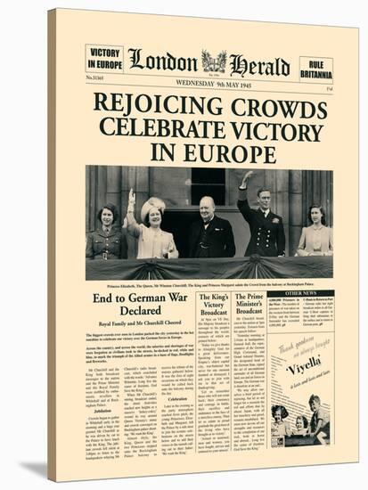 Rejoicing Crowds Celebrate Victory-The Vintage Collection-Stretched Canvas