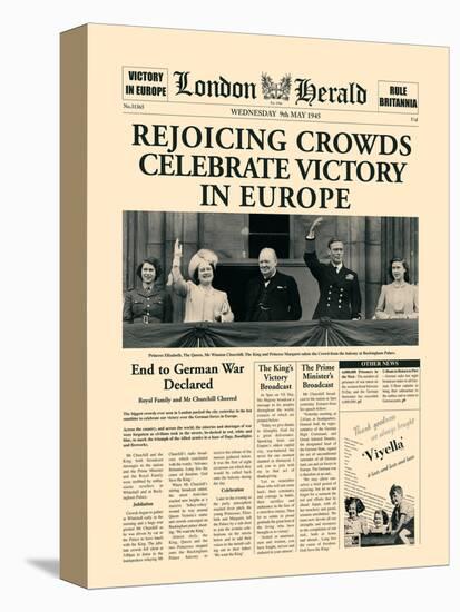 Rejoicing Crowds Celebrate Victory-The Vintage Collection-Stretched Canvas