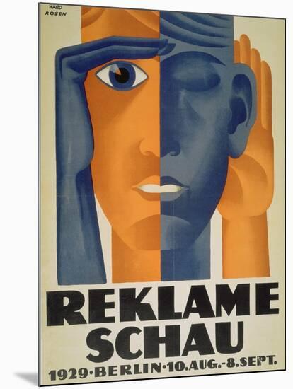 Reklameschau', Poster for the Berlin Advertising Exhibition, 1929-Lucian Bernhard-Mounted Giclee Print