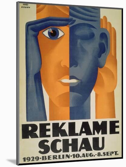 Reklameschau', Poster for the Berlin Advertising Exhibition, 1929-Lucian Bernhard-Mounted Giclee Print