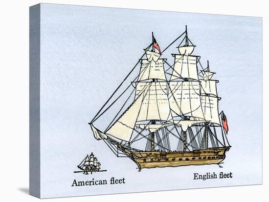 Relative Size of the American and English Fleets at the Start of the War of 1812-null-Stretched Canvas