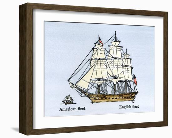 Relative Size of the American and English Fleets at the Start of the War of 1812-null-Framed Giclee Print