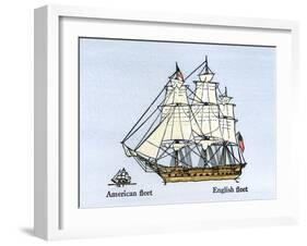 Relative Size of the American and English Fleets at the Start of the War of 1812-null-Framed Giclee Print