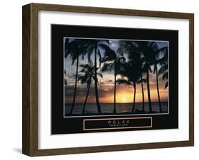 Relax - Palm Trees on Beach-Unknown Unknown-Framed Photo