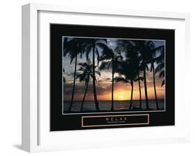 Relax - Palm Trees on Beach-Unknown Unknown-Framed Photo