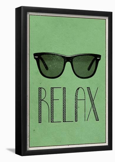 Relax Retro Sunglasses Art Poster Print-null-Framed Poster