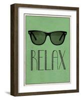 Relax Retro Sunglasses Art Poster Print-null-Framed Art Print