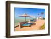 Relax under Parasol on the Beach of Red Sea, Egypt-Patryk Kosmider-Framed Photographic Print