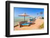 Relax under Parasol on the Beach of Red Sea, Egypt-Patryk Kosmider-Framed Photographic Print