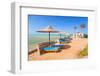 Relax under Parasol on the Beach of Red Sea, Egypt-Patryk Kosmider-Framed Photographic Print