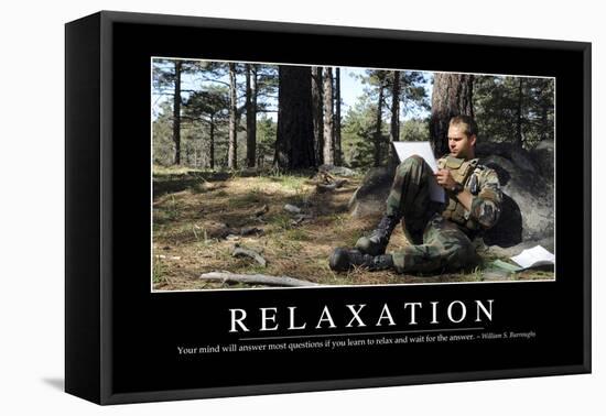 Relaxation: Inspirational Quote and Motivational Poster-null-Framed Stretched Canvas