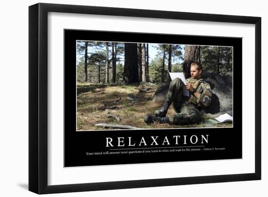 Relaxation: Inspirational Quote and Motivational Poster-null-Framed Premium Photographic Print