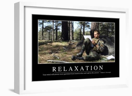 Relaxation: Inspirational Quote and Motivational Poster-null-Framed Premium Photographic Print