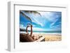 Relaxing and Reading on the Beach-dmitry kushch-Framed Photographic Print