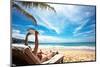 Relaxing and Reading on the Beach-dmitry kushch-Mounted Photographic Print