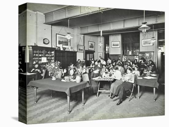 Relaxing in the Social Hall, Cosway Street Evening Institute for Women, London, 1914-null-Stretched Canvas