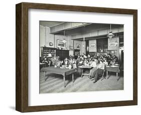 Relaxing in the Social Hall, Cosway Street Evening Institute for Women, London, 1914-null-Framed Photographic Print