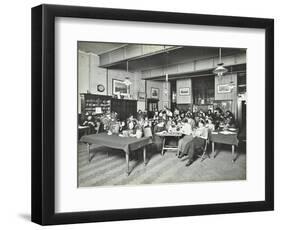 Relaxing in the Social Hall, Cosway Street Evening Institute for Women, London, 1914-null-Framed Photographic Print