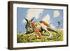 Relaxing Kangaroo with Baby-null-Framed Giclee Print