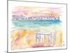 Relaxing on splendid Island of Mykonos Greece-M. Bleichner-Mounted Art Print