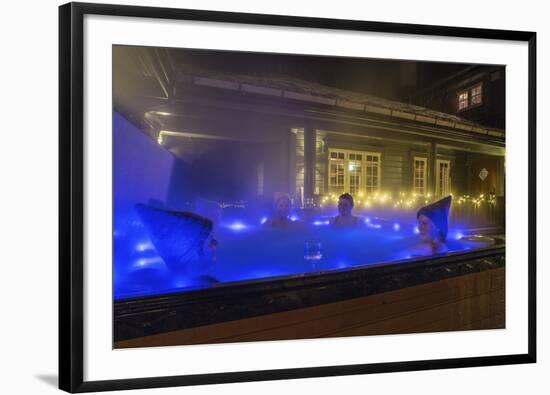 Relaxing oudoor Jacuzzi Meraker Lodge Norway Europe-ClickAlps-Framed Photographic Print