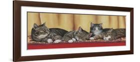 Relaxing Tabbies-Janet Pidoux-Framed Giclee Print