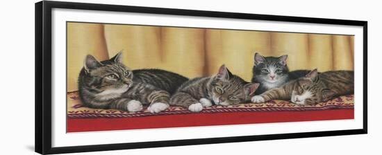 Relaxing Tabbies-Janet Pidoux-Framed Giclee Print