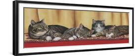 Relaxing Tabbies-Janet Pidoux-Framed Giclee Print