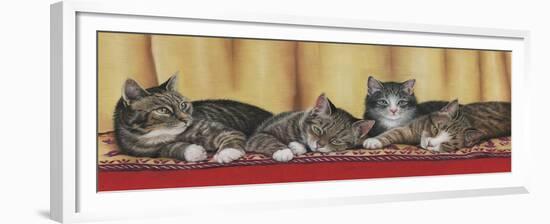 Relaxing Tabbies-Janet Pidoux-Framed Giclee Print