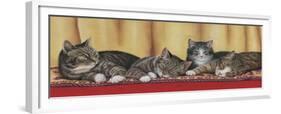 Relaxing Tabbies-Janet Pidoux-Framed Giclee Print