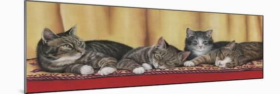 Relaxing Tabbies-Janet Pidoux-Mounted Giclee Print