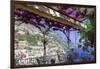 Relaxing View of Positano from a Balcony, Amalfi Coast, Italy-George Oze-Framed Photographic Print