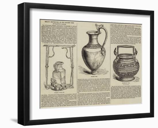 Relics Destroyed in the Recent Fire at Easton Lodge-null-Framed Giclee Print