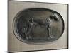 Relief Bronze Plate Depicting Dog-null-Mounted Giclee Print