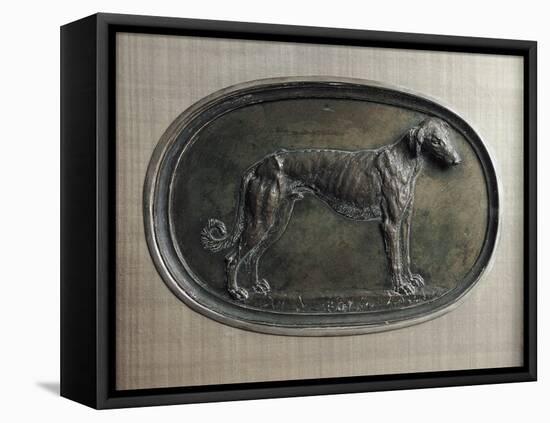 Relief Bronze Plate Depicting Dog-null-Framed Stretched Canvas