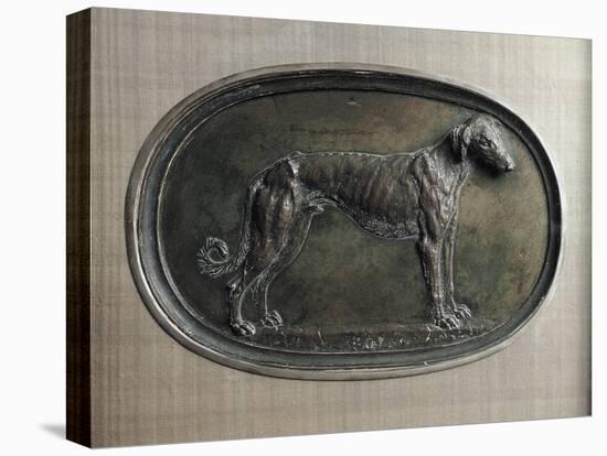 Relief Bronze Plate Depicting Dog-null-Stretched Canvas