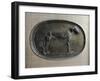 Relief Bronze Plate Depicting Dog-null-Framed Giclee Print