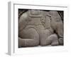 Relief Carving of a Kneeling Elephant on the Hindu Temple of Prambanan, Java, Indonesia-Leimbach Claire-Framed Photographic Print