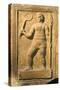 Relief Depicting a Gladiator Holding a Whip and a Spear-null-Stretched Canvas