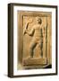 Relief Depicting a Gladiator Holding a Whip and a Spear-null-Framed Giclee Print
