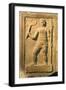 Relief Depicting a Gladiator Holding a Whip and a Spear-null-Framed Giclee Print