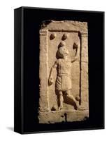 Relief Depicting a Juggler from the Stela of Settimia Spica (Stone)-Roman-Framed Stretched Canvas