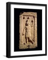 Relief Depicting a Juggler from the Stela of Settimia Spica (Stone)-Roman-Framed Giclee Print