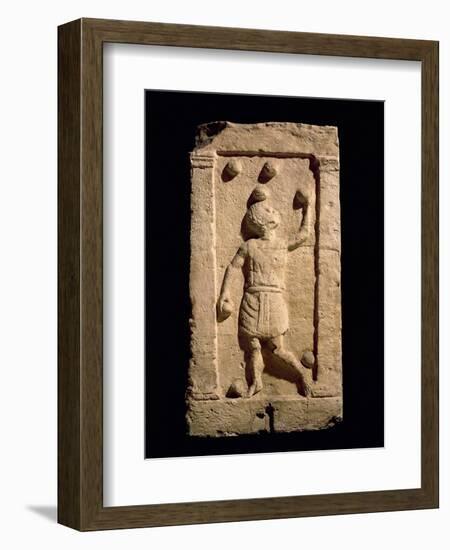 Relief Depicting a Juggler from the Stela of Settimia Spica (Stone)-Roman-Framed Giclee Print